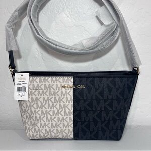 NWT Michael Kors Jet Set Travel Small Two-Tone Logo Crossbody
